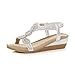 AJVANI mid wedge heel diamante t-bar elastic slingback sandals size 5 38