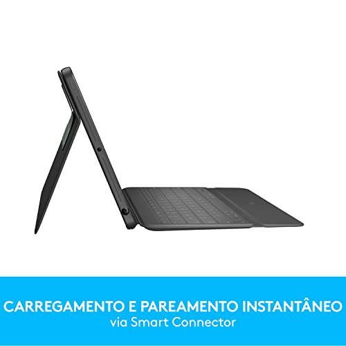 Capa com Teclado Logitech Rugged Folio para iPad 7ª, 8ª e 9ª Gerações com Carregamento via Smart Con