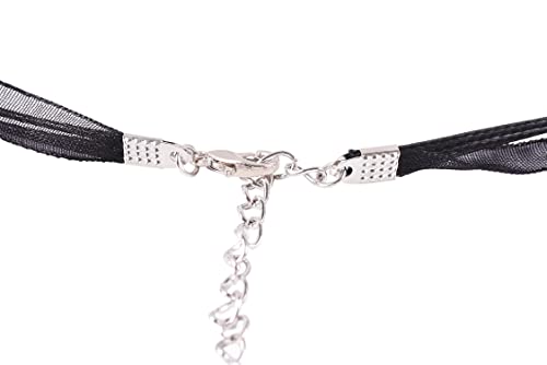 Konmay Necklace Cord With Clasps For Pendant, 50Pcs Mixed 17'' Layered Multi-Strands Voile Organza Ribbon Necklace Cord For Jewelry Making #TOP4