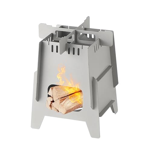 Barbecue Portatile a Carbone, Barbecue Grill, BBQ Griglia in Acciaio Inox, Stufa Pieghevole nel Acciaio Inossidabile con Custodia, Fornello da Campeggio a Legna per Attività All’aperto, Picnic