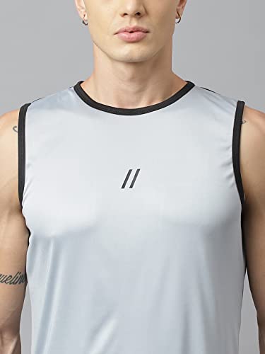 Image of ATICX Men's Polyester Sports Sleeveless T Shirt - Gym Vest, Workout Sando, Training Tank Top, Cut Sleeves Quick Dry Tee for Running, Swimming, Badminton, Fitness & Sports