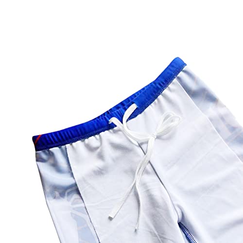 Focnigo Boys Superhero 2 Piece Swimsuit Kids Short Sleeve Rash Guard Shirt And Swim Trunks Set With Swimming Cap (5Years-6Years, Blue) #TOP6