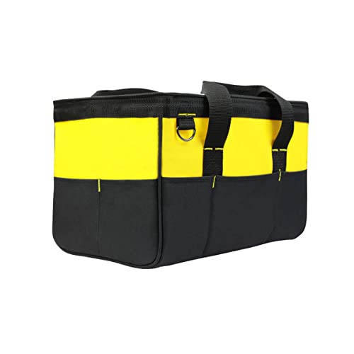 Sac à outils avec bretelles réglables, sac à outils très résistant, grand espace rectangulaire, sac de rangement pour outils, sac de rangement durable Oxford étanche - 43,2 cm de large Cover