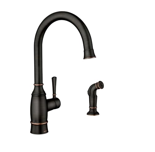 Moen Noell Mediterranean Bronze Traditional Single-Handle Standard Kitchen Faucet with Side Sprayer, 87506BRB