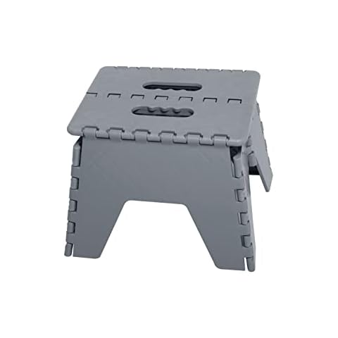 SPICOM Small Folding Step Stool Small Kitchen Step Tool for Kids Adults Lightweight Space Saving Easy Folding Stool Portable Foot Stool (Grey) Cover