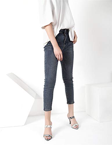 Mackin J G562-1 Women's Pointed Toe Mule Heels Silp On Stiletto Heel Sandals (9, Purple Snake) #TOP6