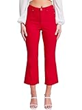 YMI Jeans Hyperstretch Cropped MINI Boot, Ruby RED, L