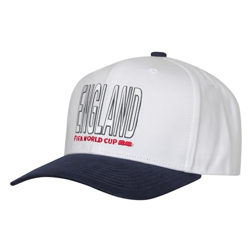 FIFA World Cup 2026 Mens Official 2-Tone Country Wordmark Logo Adjustable Snapback Hat Cap One Size (England)