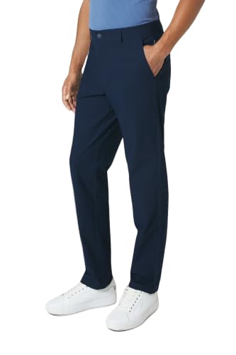 Image of DKNY Modern Tech Flat Front Pant, Navy Voyager, 33W x 30L