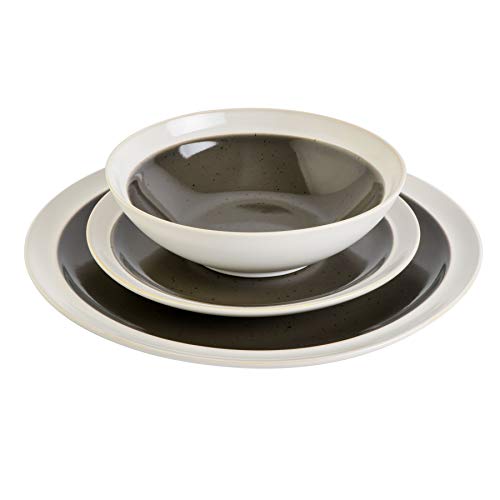 Gibson Elite Clementine 12 Piece Dinnerware Set, Grey #TOP2
