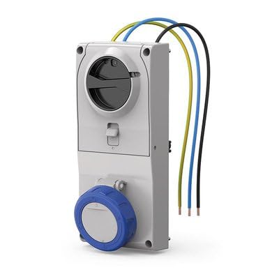 Presa interbloccata da incasso 32A 2P+T 200-250V 6h IP66 IP67 IP69 con interblocco meccanico Scame Proxima 408.3283