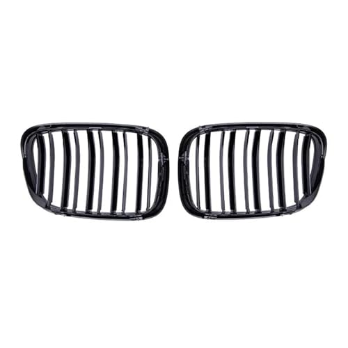 Parrilla delantera para BMW E39 Serie 5 (1999-2003) en acabado negro brillante de doble línea