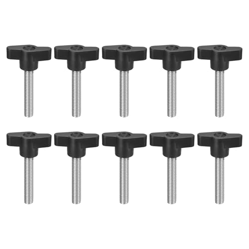 uxcell 10Pcs Clamping Screw Knob, M8 x 40mm Metric 304 Stainless Steel T Shaped Thumb Screws Handle for Quick Remove Hand Tightening Knob Replacement
