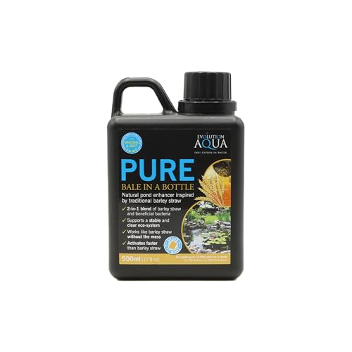 Evolution Aqua PURE Bale In A Bottle – Barley Straw for Ponds with Beneficial Bacteria | Natural Pond Conditioner to Clear Water & Maintain a Healthy Pond (500ml)