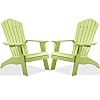 Psilvam Adirondack Chair Oversized Poly Lumber Fire Pit Chair with Cup Holder 350Lbs Support Patio Chairs for Garden Weather Resistant Adirondack Chair Looks Like Real Wood 2 Green