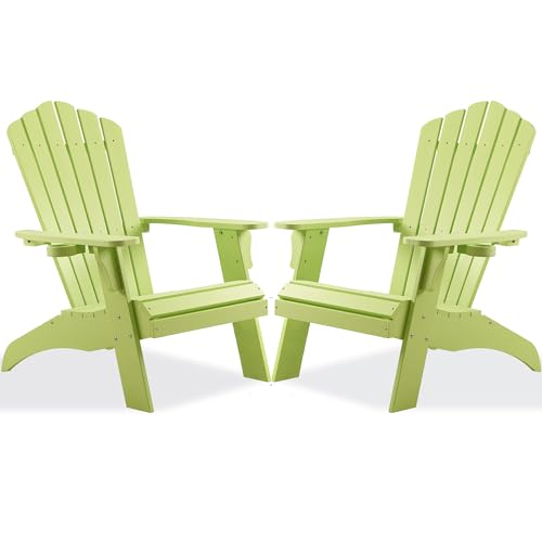Psilvam-Adirondack-Chair-Oversized-Poly-Lumber-Fire-Pit-Chair-with-Cup-Holder-350Lbs-Support-Patio-Chairs-for-Garden-Weather-Resistant-Adirondack-Chair-Looks-Like-Real-Wood-2-Green Psilvam Adirondack Chair Oversized Poly Lumber Fire Pit Chair with Cup Holder 350Lbs Support Patio Chairs for Garden Weather Resistant Adirondack Chair Looks Like Real Wood 2 Green