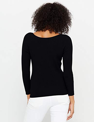 State Cashmere Ribbed V-Neck Sweater - Long Sleeve Pullover For Women Made With 100% Pure Cashmere Sourced From Inner Mongolia Goats - Soft, Lightweight & Versatile - (Black, X-Large) #TOP2