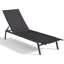AECOJOY Patio Lounge Chairs for Outside, Adjustable Outdoor Chaise Lounge with Wheels and Adjustable 5-Position Recliner for Pool, Beach, Backyard, Deck, Lawn, Black