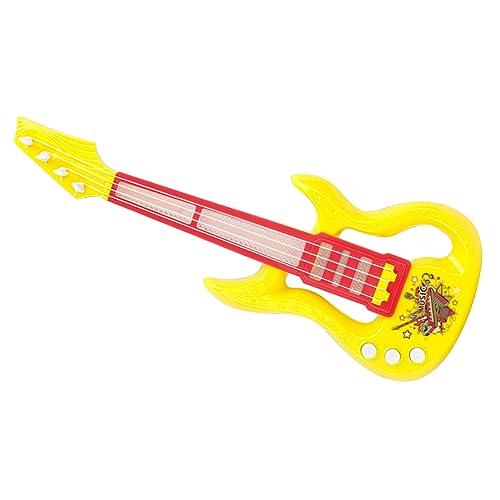Juguete de Guitarra para Niños, Juguete de Piano de Guitarra Fun Plástico Promocione el Aprendizaje de Colores Portátiles Bonitos para Al Aire Libre (Yellow)