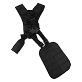 Arnés de Hombro Doble, 28x21 Cm Fácil de Usar Material de Nylon Negro Arnés para Cortacésped Correa para Cortacésped para Casi Todo Tipo de...