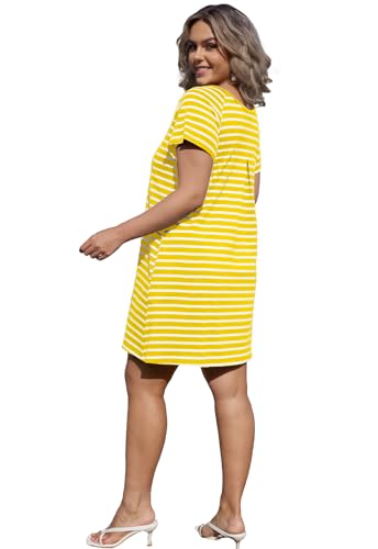 Image of Alaster Women's Casual Summer T Shirt Dress Loose Short Sleeve Tunic Dress with Pocket for Women
