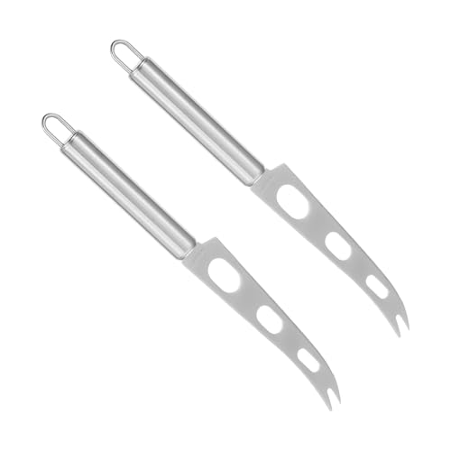 Lurrose 2 pièces Couteau à Fromage Acier Inoxydable Spatule Racloir Portable pour Beurre et Fromage Ustensile de Cuisine Léger et Pratique pour Usage Domestique et Professionnel