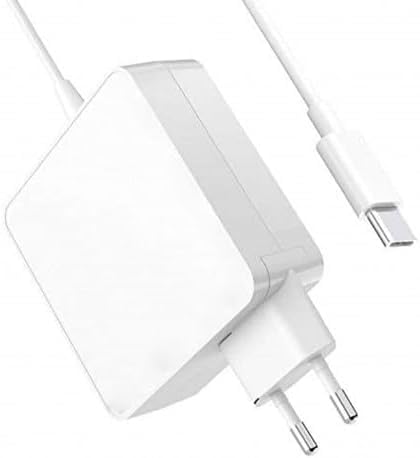 SIMPLETEK - Alimentatore 90W USB-C Per Notebook PC | Bianco Connettore Type-C 5V 9V 12V 15V 20V