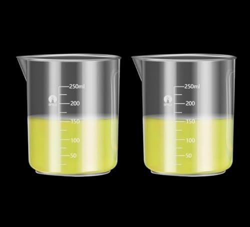 Image of 250ml Plastic Measuring Cups Graduated Epoxy Resin Mixing Cups, Small Beaker, Plastic Measuring Cup for Epoxy Resin, Paint, Art Craft, Soap Candle Tumbler Making (2, 250ml)