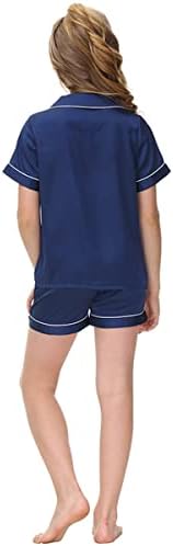 Alunsito Kid Girls Boys Pajamas Set Button Down Short Sleeve Top T-Shirt + Shorts 2Pcs Lounge Sleepwear Nightwear PJs Outfits 5 31AF8za90HL. AC
