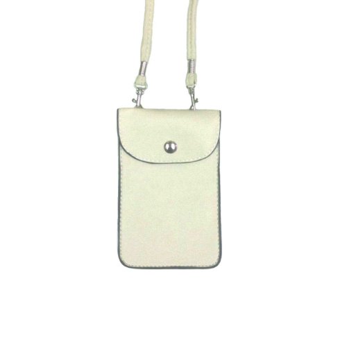 Leather Neck Pouch for Phone (Style 1) - Cream