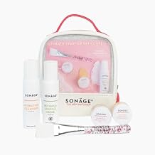 Sonage Hydrating Skincare Set for Dry Skin - 5 Step Routine Travel Size Kit for Glowing, Plump Skin - Clean Spa Grade Skincare Gift Set for Women