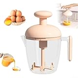 Batidora giratoria compacta para batir huevos, mezclar masas y remover ingredientes en un espacio mínimo en la encimera (rosa)