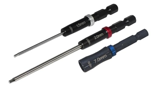 MIP Juego de llaves Allen hexagonales de punta de velocidad métrica de 1/4 pulgadas Gen 2 (1.5 mm, 2.0 mm, 7.0 mm, juego de tuercas hexagonales y tuercas)