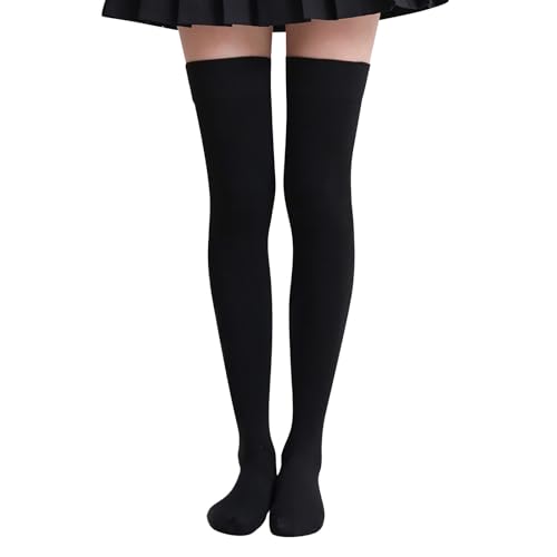 Photo de Cocila Paire De Chaussettes Extra Longues Couleur Unie, Montantes -Dessus Du Genou, En Nylon Femme Hautes Cuisse Women'S Socks Bas Hauts Hiver Womens Chaussette Contention Tricotées Pour