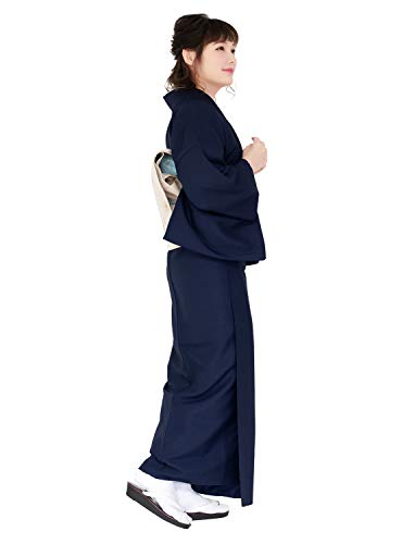 KYOETSU Women's Washable Lined Kimono Awase (X-Large, Navy)