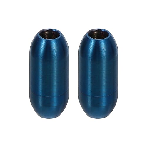 Image of Sourcing Map Leather Cord End Clasp, 2Pcs 3mm Hole Stainless Steel Blue Barrel Clasps for DIY Crafts
