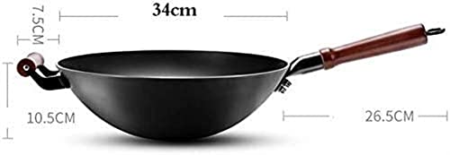 Wok con mango de madera y fondo plano, 13.5 pulgadas miniatura 2
