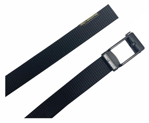Harley-Davidson Men's Matte Black H-D Ratchet Buckle Nylon Belt – Black2