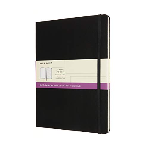 Moleskine Extra Large Double Layout Plain and Ruled Hardcover Notebook
