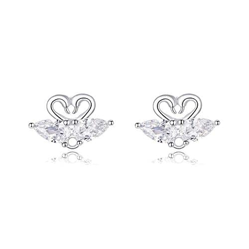 Pendientes de cisne de amor transparentes el regalo de compromiso perfecto