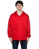 Cottonhood Coaches Jacket - Nylon Windbreaker for Men - Lightweight, Water-Resistant (X-Small, Scarlet)