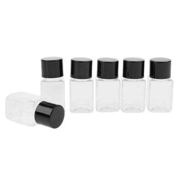 UJEAVETTE® 2x6 Pieces Clear Refillable Empty Essential Oil Makeup Bottle 10ml Black Cap-image-22