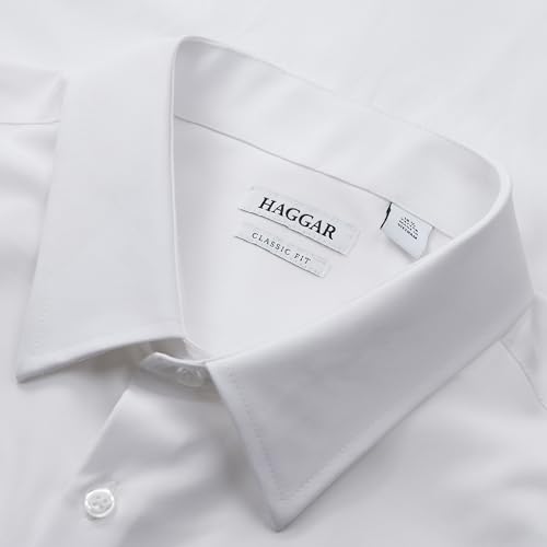 Haggar Men's Smart Wash Classic Fit Comfort Stretch Dress Shirt-Big Or Tall Sizes4