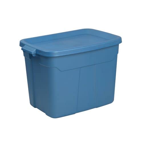 Rugged Tote, 18-Gallon Rugged Storage Container & Standard Snap Lid, (16.6H x 24.2W x 16.2D), Stackable Organization Tote [2 Pack]