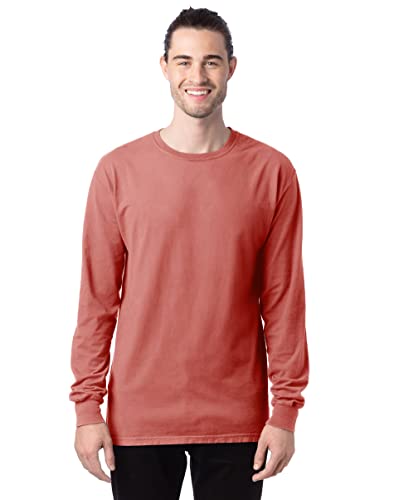 Garment-Dyed Long Sleeve T-Shirt - Moss - Custom Embroidered - ComfortWash by Hanes