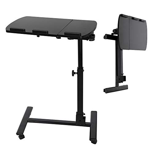 Homgarden Portable Height Adjustable 360° Swivel Laptop Notebook Desk Table Stand Holder Home Office Pc Computer Mobile Laptop W/Wheels, Black #TOP5