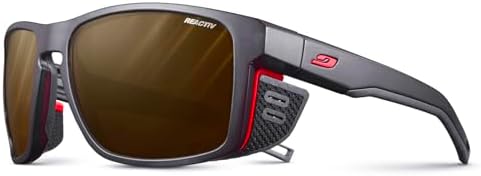 Julbo Shield Glacier Glasses for Men & Women w/Removable Side Shields for Hiking, Snow/Glare - 100% UV Protection