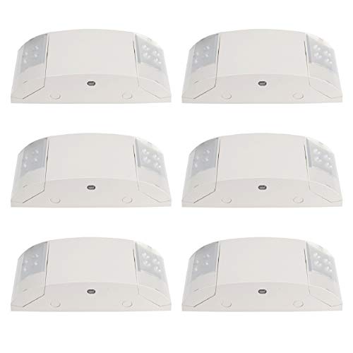 EXITLUX 6 Pack Led Exit Sign with Emergency Lighting Battery Backp -Two LED Adjustable Head -120V/277V-UL Listed-Exit Lighting -Dual LED Lamp ABS Fire Resistance for Power Failure.