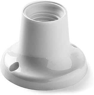 Portalámparas de plástico E27, color blanco, para bombillas E27; ideales para iluminación de interiores y exteriores.