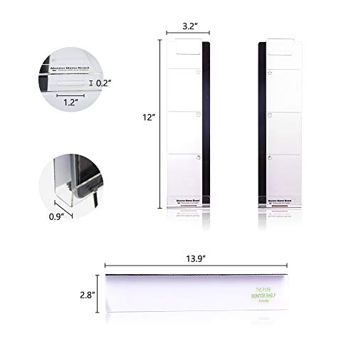 Daily Treasures Acrylic Monitor Memo Board, 2pcs Computer Monitor Side Panel(Left+Right),1pcs Message Memo Pad Shelve + 4Pcs Sticky Notes & 1 Sheet Index Tab for Office Home Desk Organizer Phone Holder - Thumbnail 4